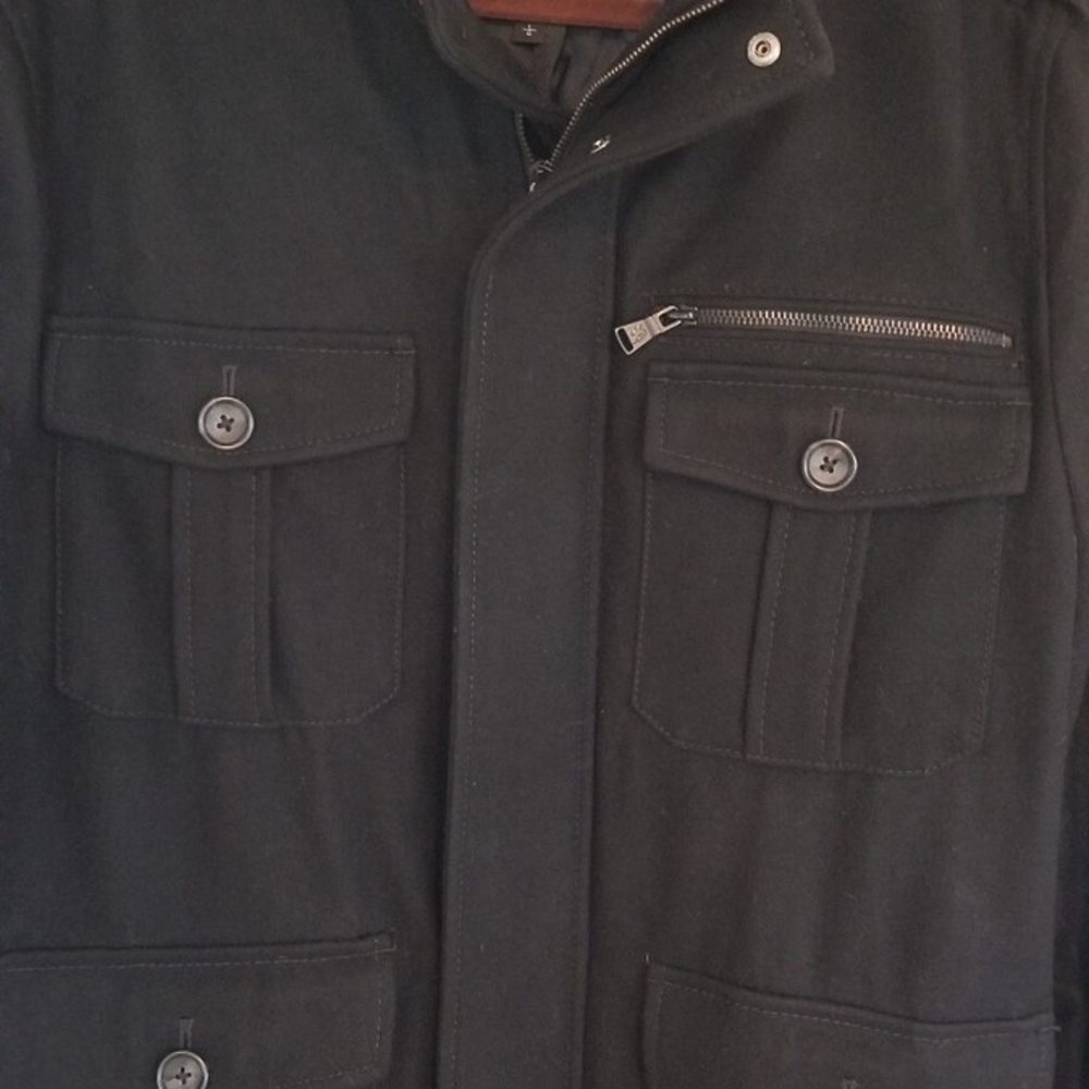Vintage Express Men's Size Large Military Style Wool Black Field Jacket Coat - Picture 17 of 17